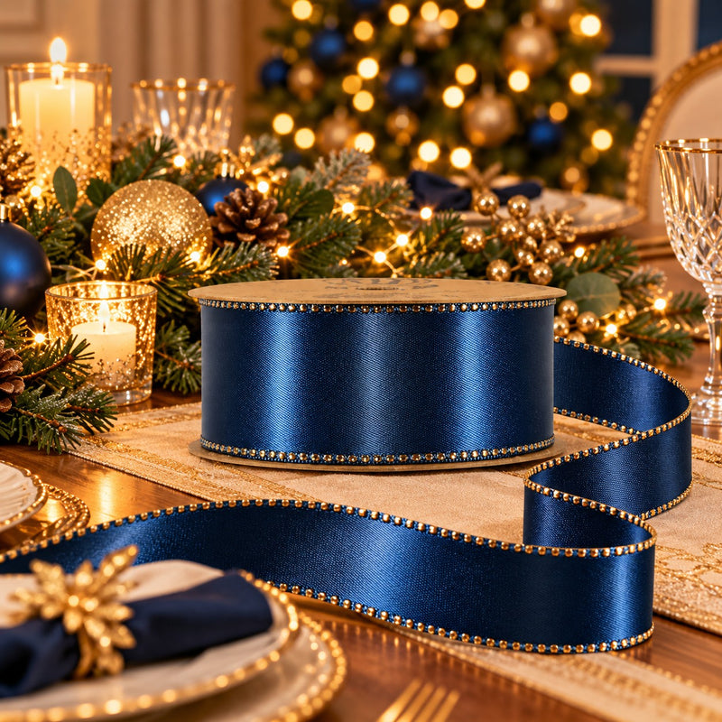 Piovaccari Cinta Satinée Sargassi Sea 15 mm x 20 m – Cinta Satinada Decorativa para Lazos, Envoltorios de Regalo y Decoraciones Navideñas