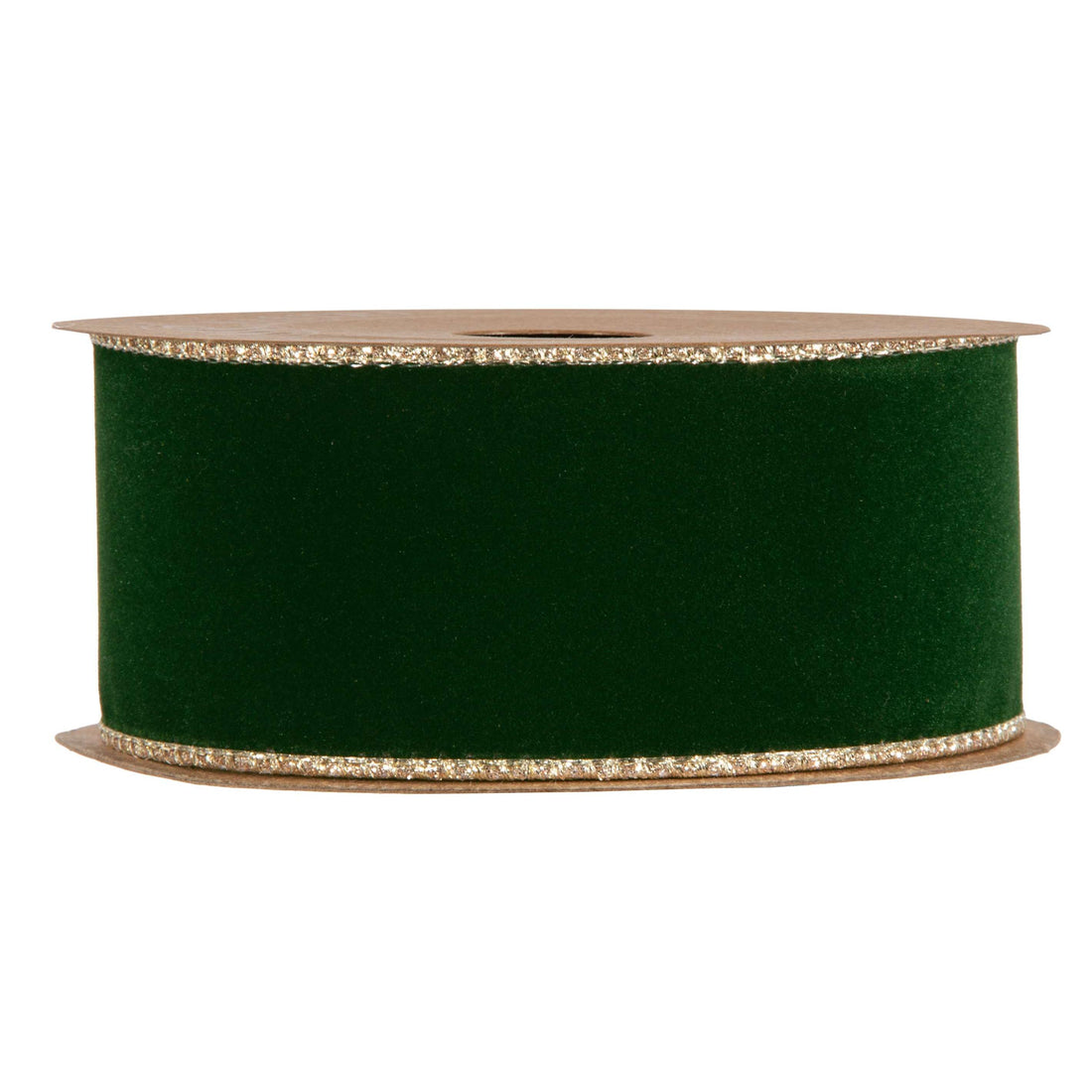 Piovaccari Cinta Double Sides Velvet & Glitter Verde Oscuro 40 mm x 10 m – Cinta Navideña de Terciopelo y Glitter para Árbol de Navidad, Lazos y Envoltorios de Regalo