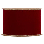 Piovaccari Cinta Double Sides Velvet & Glitter Rojo Oscuro 63 mm x 10 m – Cinta Navideña de Terciopelo y Glitter para Árbol de Navidad, Lazos y Envoltorios de Regalo