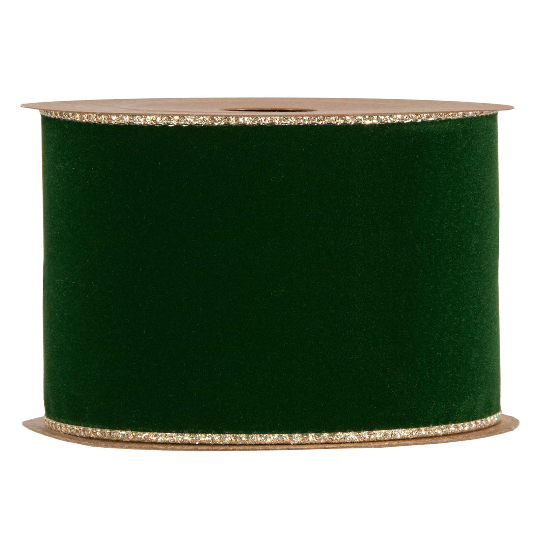 Piovaccari Cinta Double Sides Velvet & Glitter Verde Oscuro 63 mm x 10 m – Cinta Navideña de Terciopelo y Glitter para Árbol de Navidad, Lazos y Envoltorios de Regalo