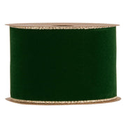 Piovaccari Cinta Double Sides Velvet & Glitter Verde Oscuro 63 mm x 10 m – Cinta Navideña de Terciopelo y Glitter para Árbol de Navidad, Lazos y Envoltorios de Regalo