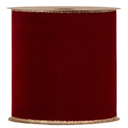 Piovaccari Cinta Double Sides Velvet & Glitter Rojo Oscuro 100 mm x 10 m – Cinta Navideña de Terciopelo y Glitter para Árbol de Navidad, Lazos y Envoltorios de Regalo