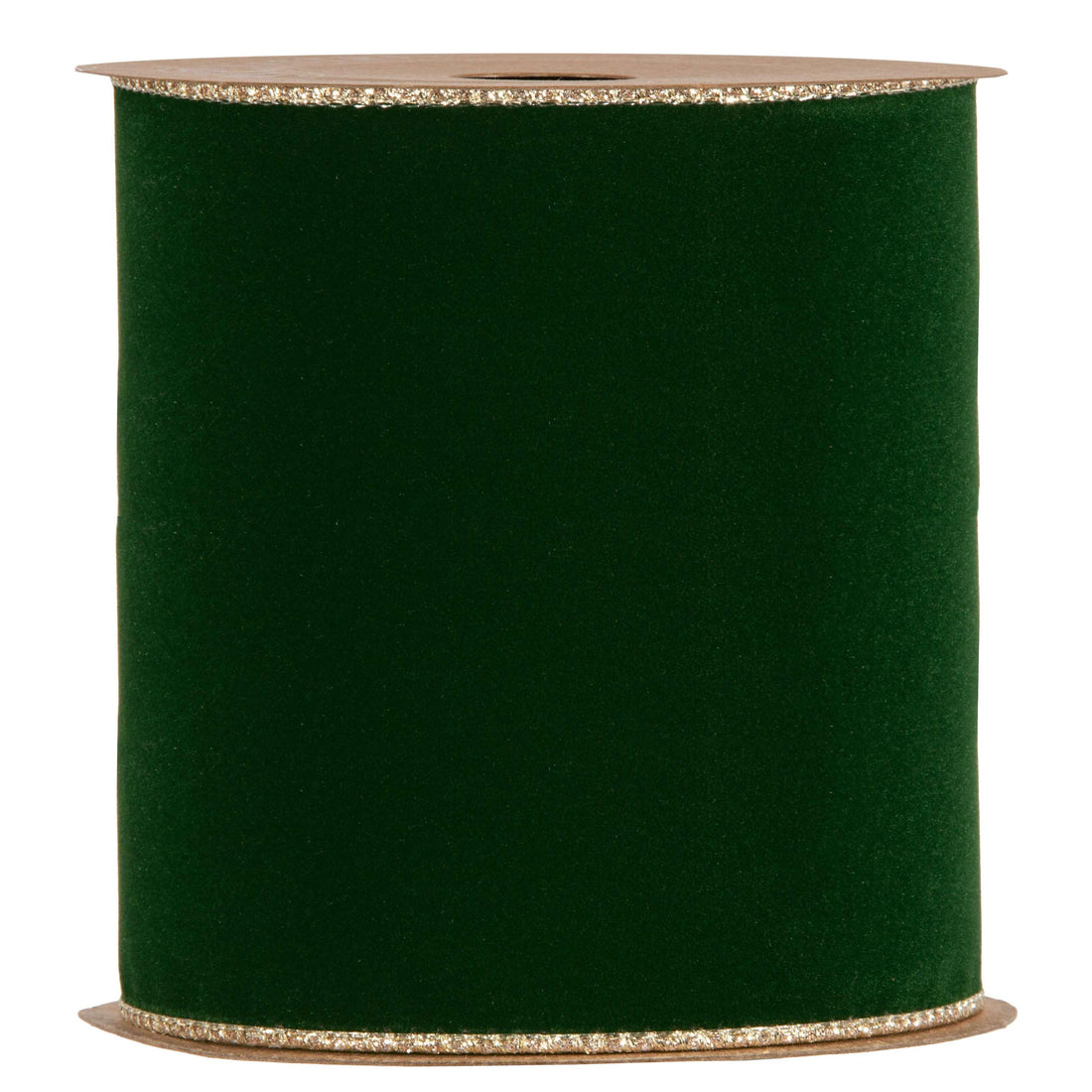 Piovaccari Cinta Double Sides Velvet & Glitter Verde Oscuro 100 mm x 10 m – Cinta Navideña de Terciopelo y Glitter para Árbol de Navidad, Lazos y Envoltorios de Regalo
