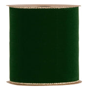 Piovaccari Cinta Double Sides Velvet & Glitter Verde Oscuro 100 mm x 10 m – Cinta Navideña de Terciopelo y Glitter para Árbol de Navidad, Lazos y Envoltorios de Regalo