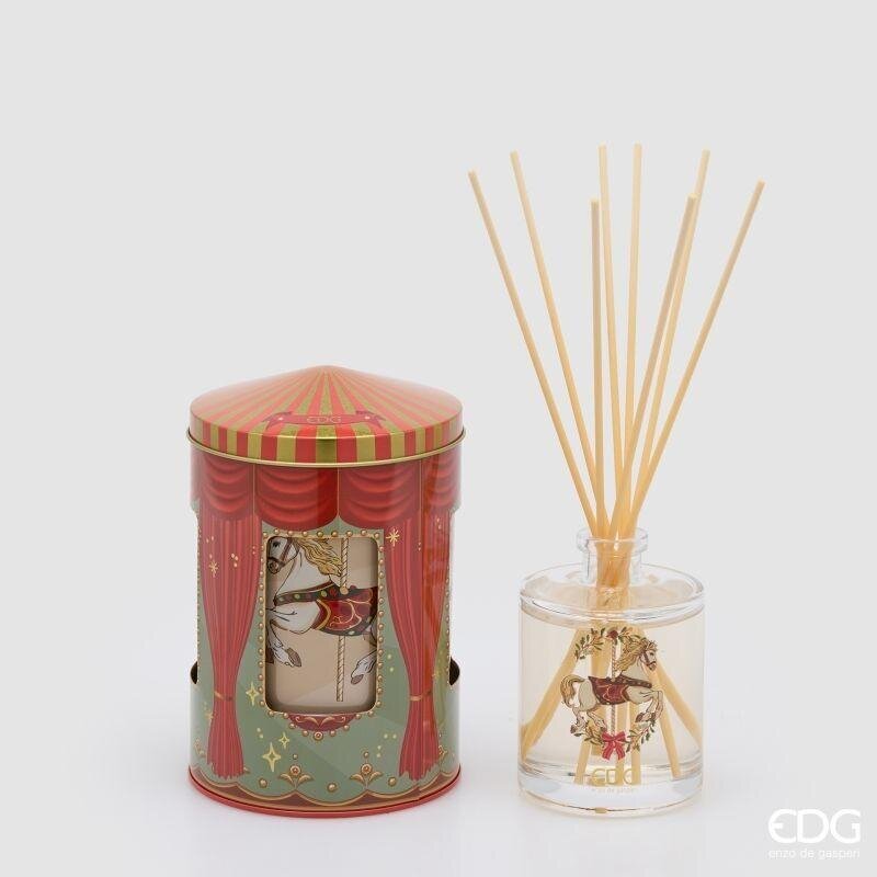 EDG Enzo De Gasperi Ambientador Botella Cofre 300 ml con Carillón Navideño H12 Ø10 cm Canela – Ambientador