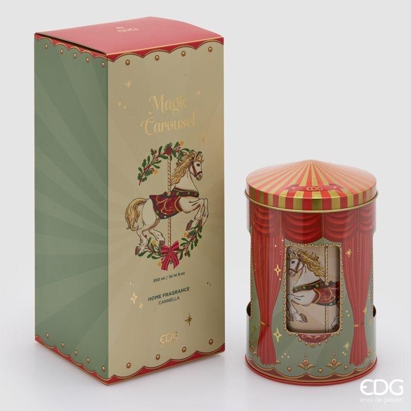 EDG Enzo De Gasperi Ambientador Botella Cofre 300 ml con Carillón Navideño H12 Ø10 cm Canela – Ambientador