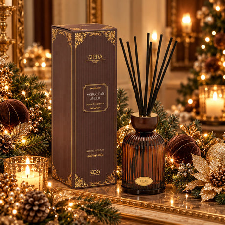 EDG Enzo De Gasperi Ambientador Botella Atena Moroccan Amber 460 ml H16 Ø9 cm – Perfume para Ambiente