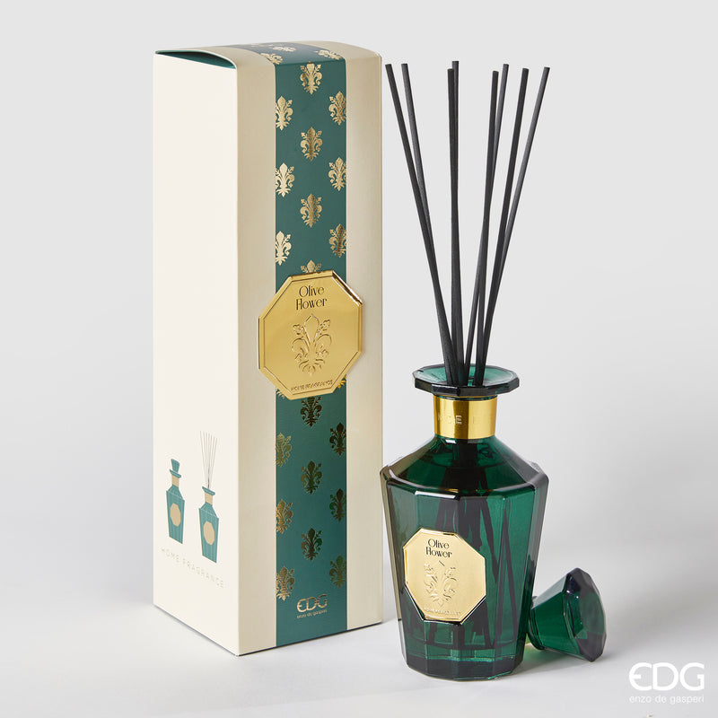 EDG Enzo De Gasperi Difusor Botella Goldlily H 21 Cm 500 Ml + Varillas Olive Flower