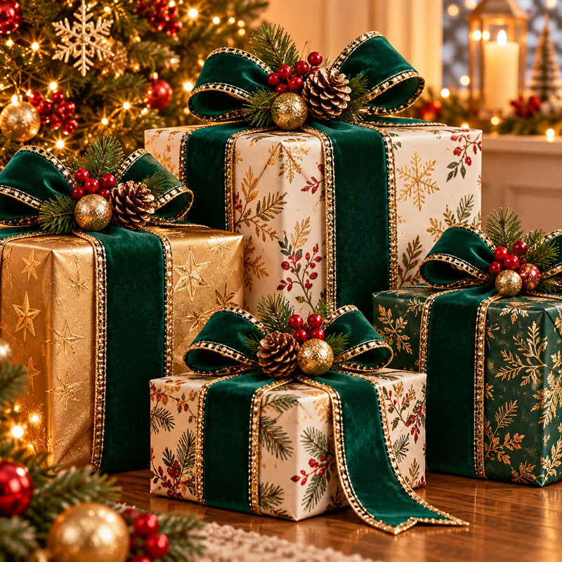 Piovaccari Nastro Velvet Embrace Verde Scuro 25 mm x 10 m – Nastro in Velluto per Albero di Natale, Fiocchi, Pacchi Regalo e Addobbi Natalizi