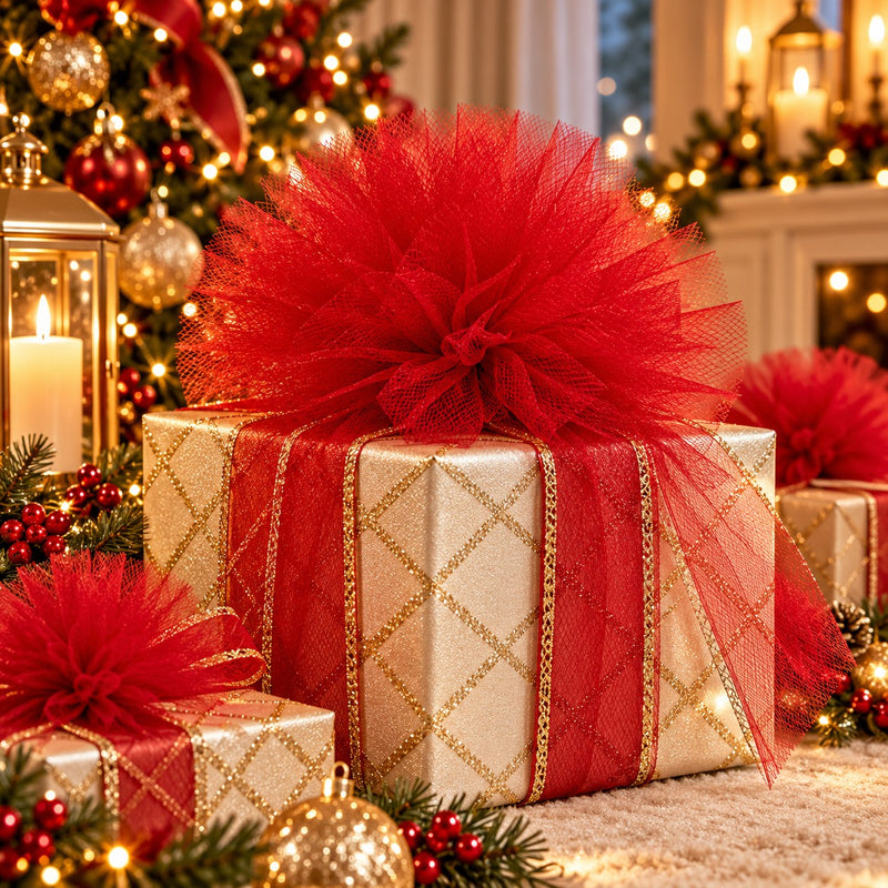 Piovaccari Pompón Rojo Ø40 cm – Decoración Navideña para Árbol de Navidad, Adornos, Fiestas y Montajes Decorativos