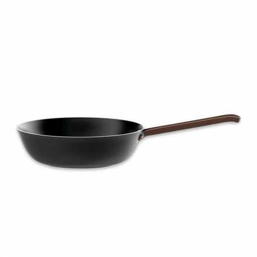 Sartén Alta Alessi Edo 28 cm Marrón con Mango Largo – Sartén en Acero Diseño Elegante