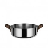 Alessi EDO Cacerola Baja D 24 Cm a Dos Asas en Acero Inoxidable y PVD Marrón
