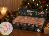 Lotes Cadena Navidad 20 Micro Led Rgb 2 Mt 3 x AA Caja Pvc