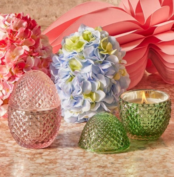 Vela EDG Enzo De Gasperi Forma de Huevo Perfumada H 12 Cm D 8 Cm Peony & Cassis