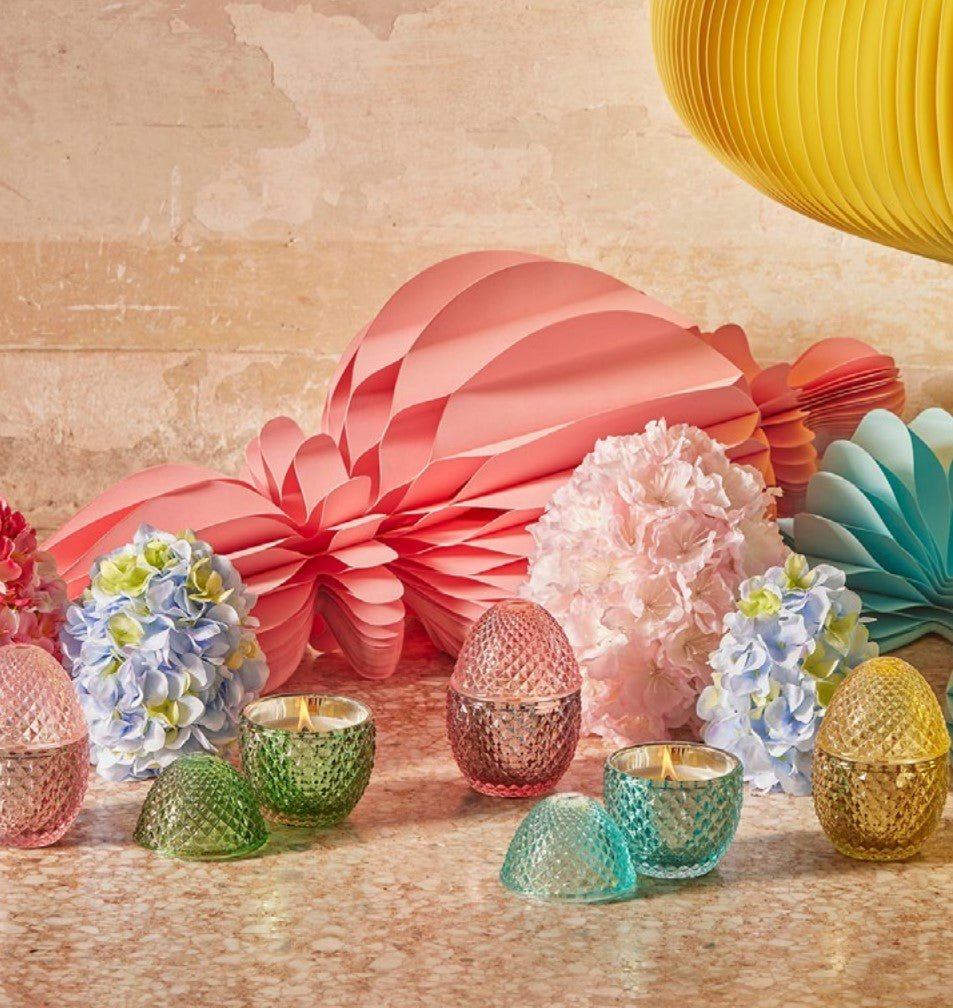 Vela EDG Enzo De Gasperi Forma de Huevo Perfumada H 12 Cm D 8 Cm Peony & Cassis