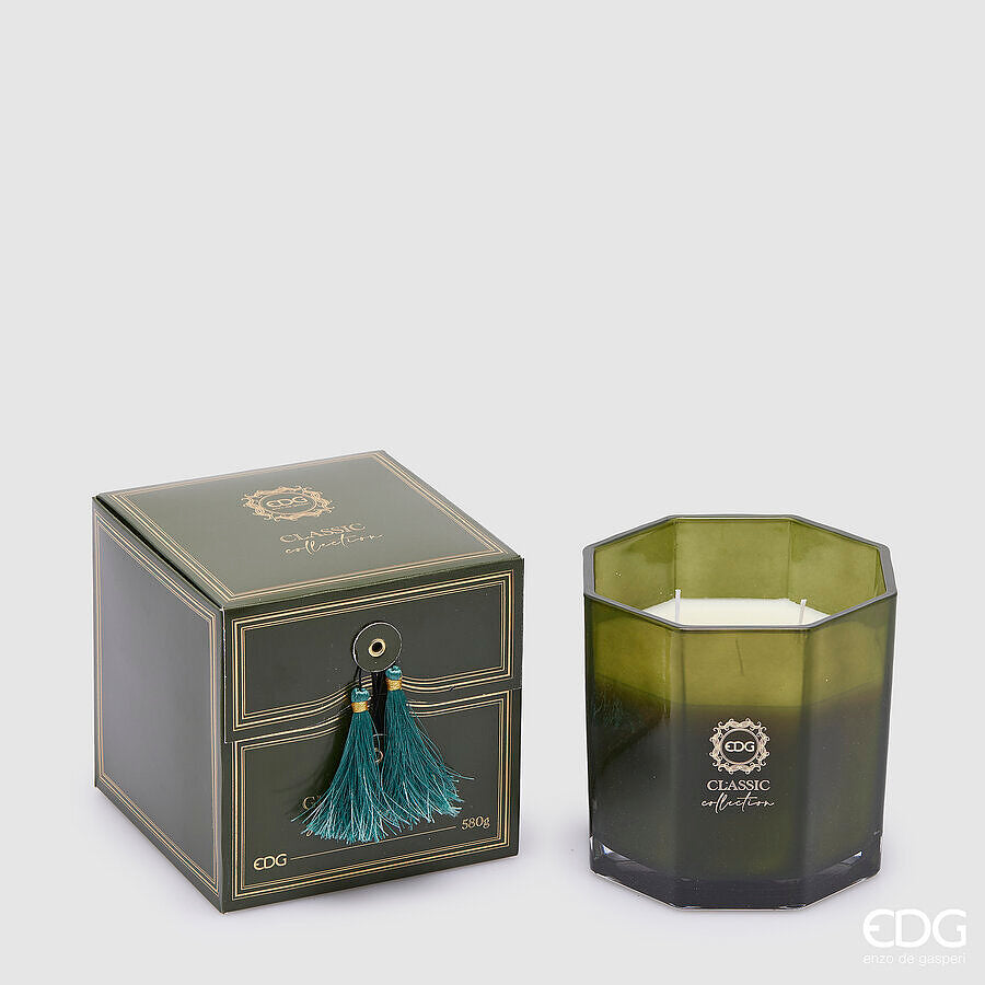 EDG Enzo De Gasperi Vela Clásica con Perfume H 13 Cm D 13 Cm Green Utopia