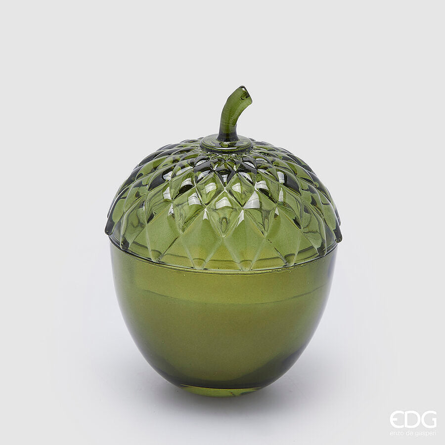 EDG Enzo De Gasperi Candela Ghianda con Profumo H 15 Cm D 11 Cm  Greenwood