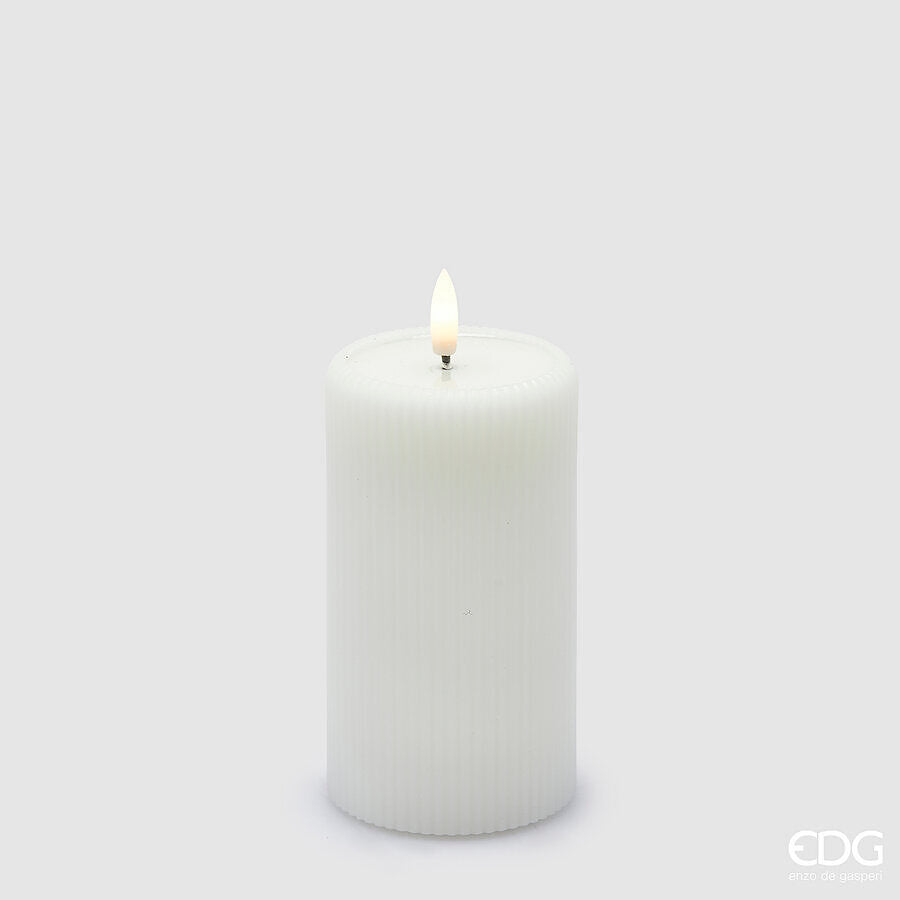 Vela LED Lounge Enzo De Gasperi H 13 Cm D 7,5 Cm Blanco
