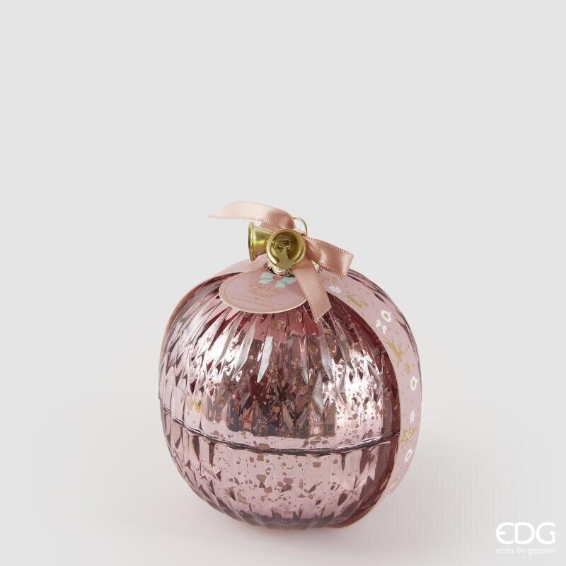 Edg Enzo De Gasperi Candela Profumata a Sfera Rosa ai Frutti di Bosco Ø11 cm 12 Ore Scatola Bianca – Decorazione per la Casa