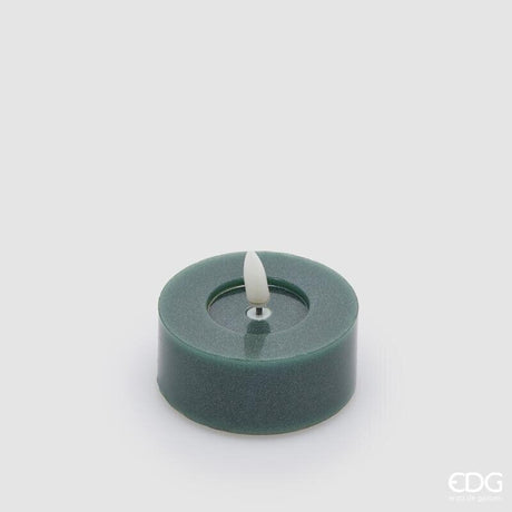 EDG Enzo De Gasperi Set 2 Velas LED Glitter Verdes Ø3 cm IP20 – Decoración Navideña