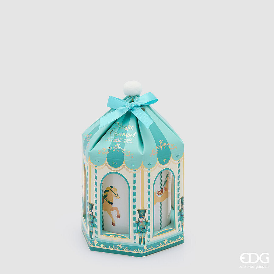EDG Enzo De Gasperi Vela Perfumada Giostra Carosello White Musk H9 Ø8 cm – Decoración Navideña