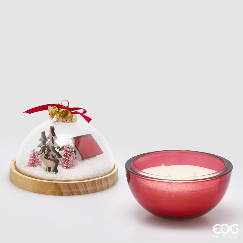 EDG Enzo De Gasperi Candela Natalizia Cupola Profumata White Musk H12 Ø11 cm – Candela Decorativa di Natale