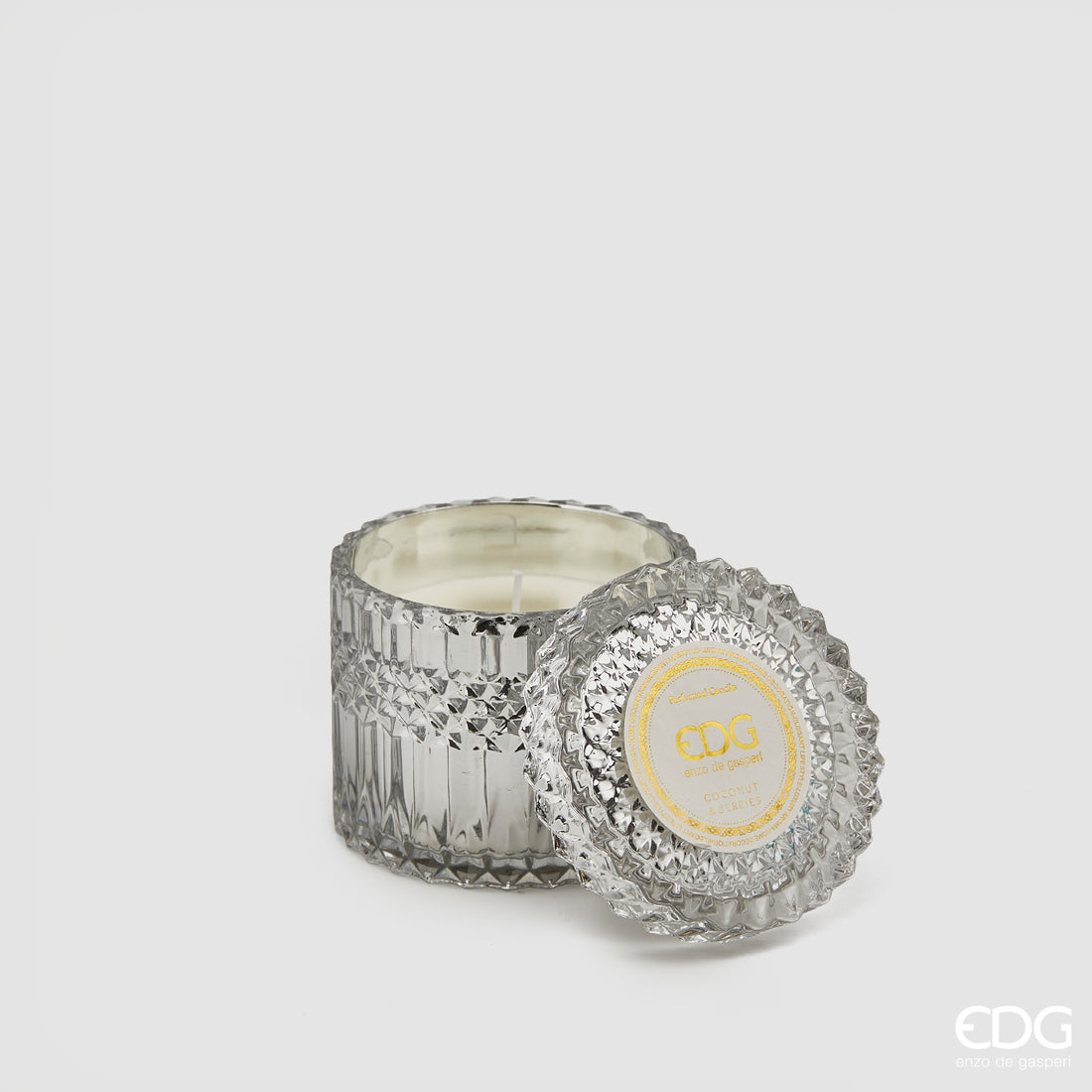 EDG Enzo De Gasperi Vela Crystal con Jarrón + Caja Regalo H 10,5 cm D 10,5 cm Natural