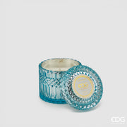 EDG Enzo De Gasperi Vela Crystal con Vaso + Caja de Regalo H 10,5 cm D 10,5 cm Azul