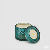 EDG Enzo De Gasperi Vela Crystal con Jarrón + Caja de Regalo H 10,5 cm D 10,5 cm Teal