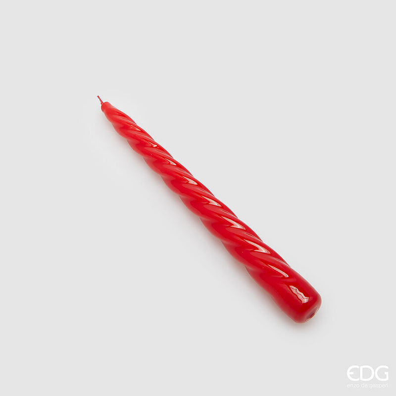 EDG Enzo De Gasperi Vela Estela Twist H 23 Cm D 22 Mm Paq 10 Uds Rojo