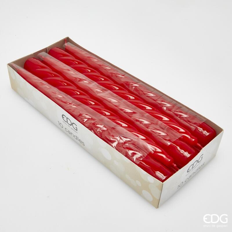 EDG Enzo De Gasperi Vela Estela Twist H 23 Cm D 22 Mm Paq 10 Uds Rojo