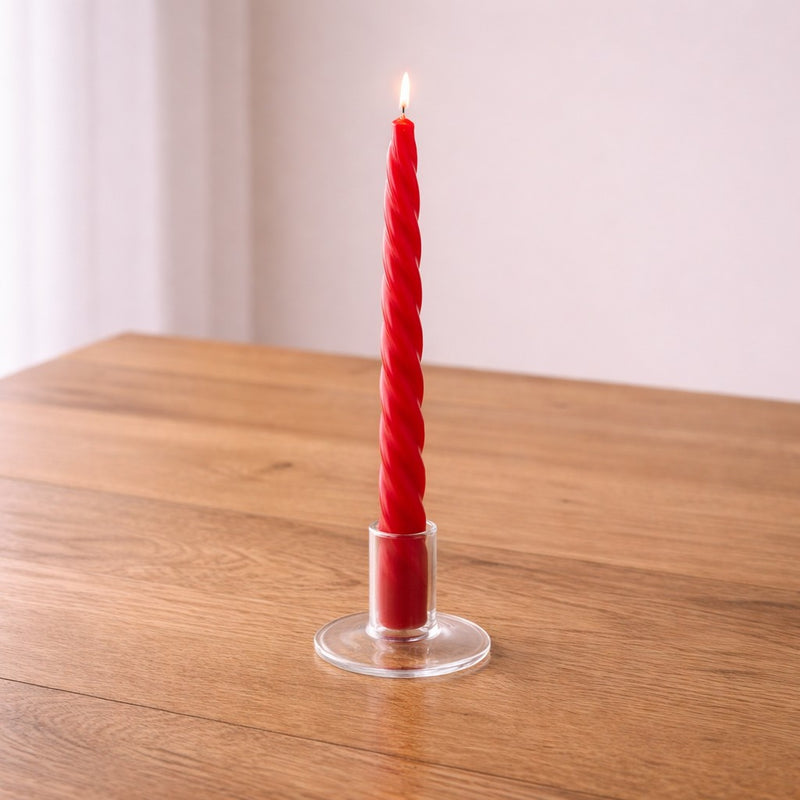 EDG Enzo De Gasperi Vela Estela Twist H 23 Cm D 22 Mm Paq 10 Uds Rojo