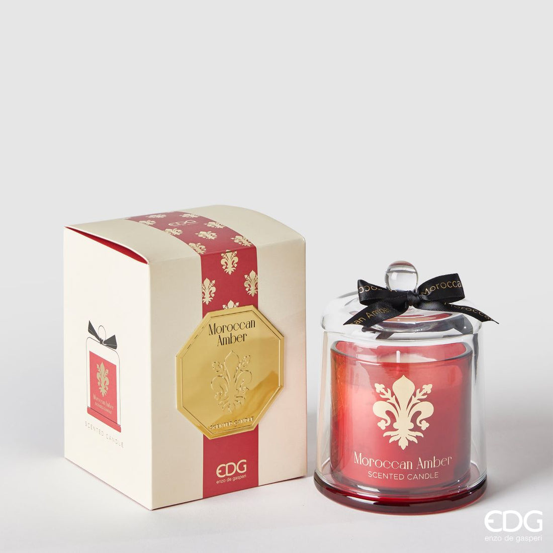 EDG Enzo De Gasperi Candela Goldlily con Cupola  H 15 Cm Maroccan Amber