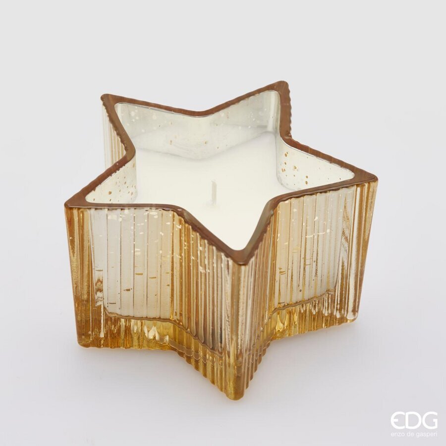 Vela Candela Estrella EDG Enzo De Gasperi H 8 Cm D 13,5 Cm Ámbar Caja Regalo