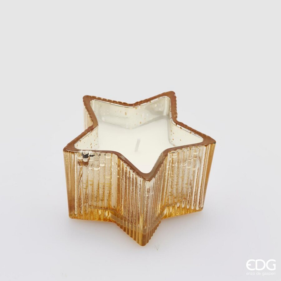 EDG Enzo De Gasperi Vela Estrella H 6,5 Cm D 10,5 Cm Amber Caja Regalo