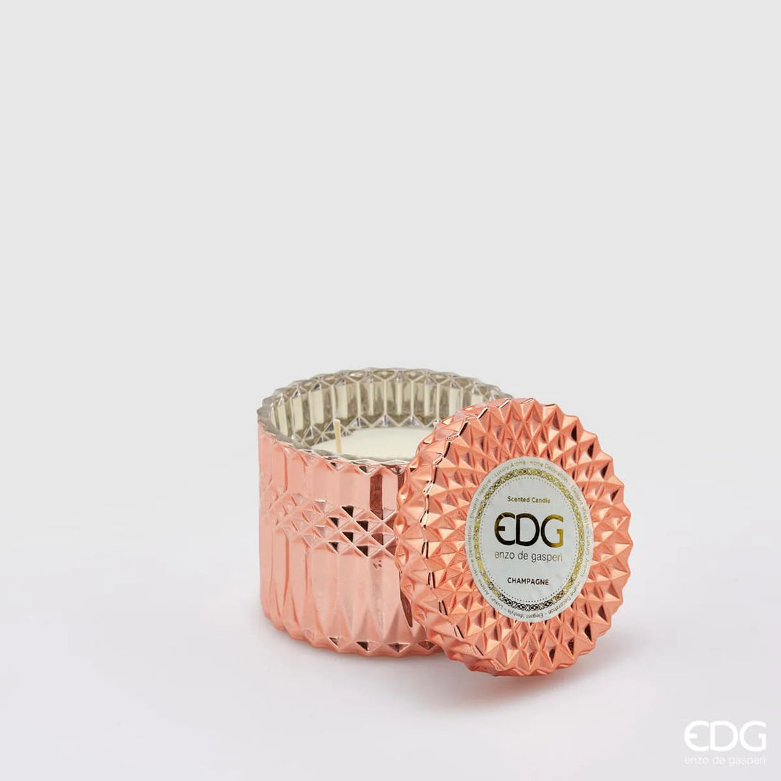 EDG Enzo De Gasperi Vela Crystal New + Caja de Regalo H10,5 D11 Champagne