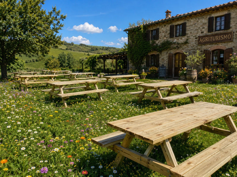 Kit de Mesa de Picnic L'Arcolaio 180x160x70 cm en Madera
