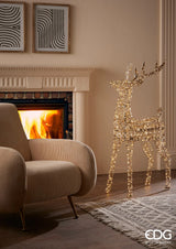 EDG Enzo De Gasperi Decoro Natale Renna Stripes 600 MicroLed H 90 Cm L 50 Cm L 19 Cm Oro