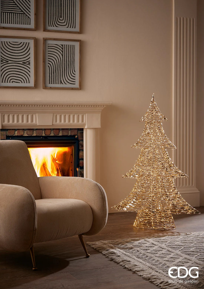 EDG Enzo De Gasperi Albero di Natale Led Stripes 1.440 MicroLed H 98 Cm L 65 Cm L 16 Cm Oro