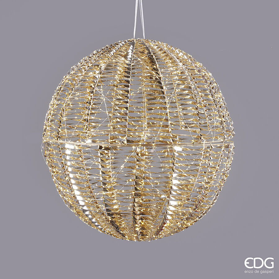 EDG Enzo De Gasperi Adorno Navidad Stripes Esfera 960 MicroLed D 50 Cm IP 44 Oro