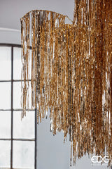 EDG Enzo De Gasperi Árbol de Navidad Led Flecos 600 Microled H 150 Cm D 90 Cm Champagne