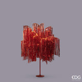 EDG Enzo De Gasperi Árbol de Navidad Led Flecos 600 Microled A 150 Cm D 90 Cm Rojo