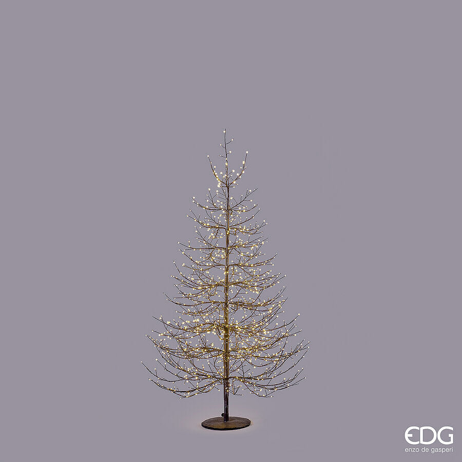 EDG Enzo De Gasperi Árbol de Navidad Haya Black Rich 1440 MicroLED H150 Ø105 cm IP44 – Árbol Luminoso para Exterior