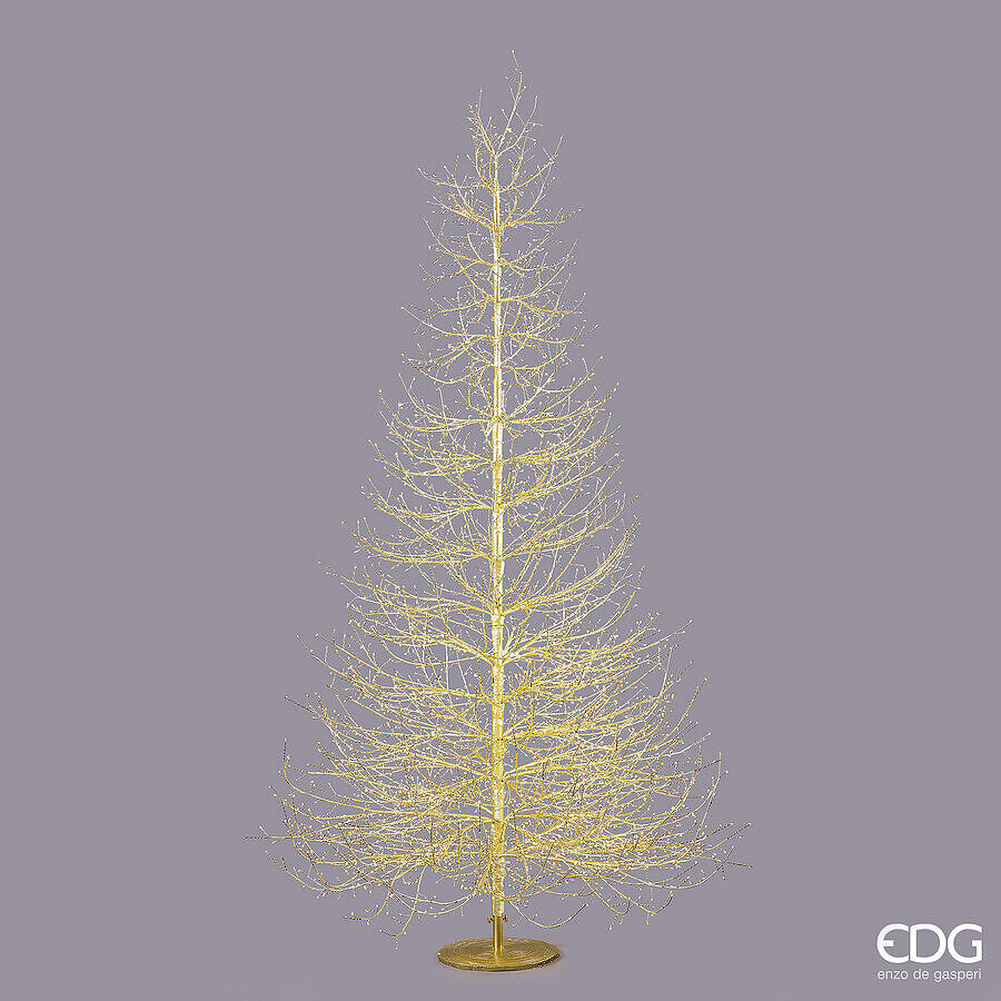 EDG Enzo De Gasperi Árbol de Navidad Haya Rich Oro 4060 MicroLED H240 Ø150 cm IP44 – Árbol Luminoso para Exterior