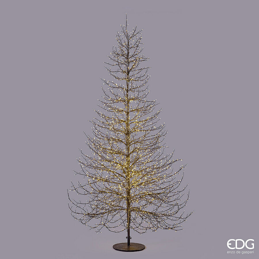 EDG Enzo De Gasperi Árbol de Navidad Haya Rich Black 4060 MicroLED H240 Ø150 cm IP44 – Árbol Luminoso para Exterior