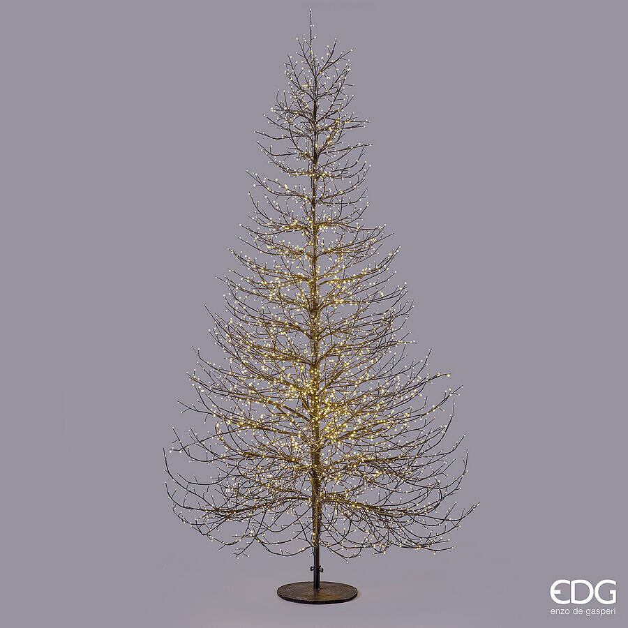 EDG Enzo De Gasperi Árbol de Navidad Haya Rich Black 6590 MicroLED H300 Ø180 cm IP44 – Árbol Luminoso para Exterior