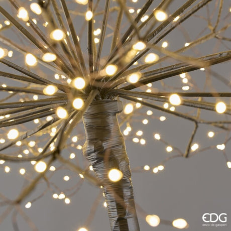 EDG Enzo De Gasperi Decoro Tarassaco Rich Negro H240 Ø70 cm con MicroLED IP44 – Decoración Navideña Luminosa