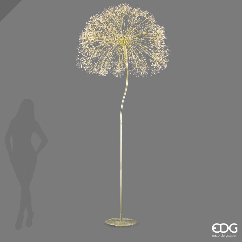 EDG Enzo De Gasperi Decoro Tarassaco Rich Luminoso Gold H280 Ø100 cm con MicroLED IP44 – Decoración Navideña