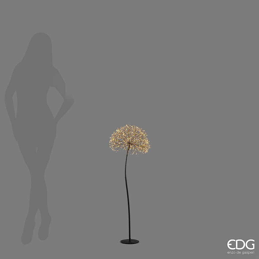 EDG Enzo De Gasperi Decoro Tarassaco Rich Negro 240 MicroLED H90 Ø20 cm IP44 – Decoración Navideña Luminosa
