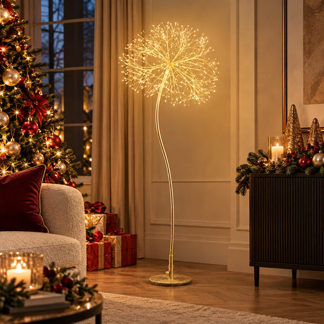 EDG Enzo De Gasperi Decoro Tarassaco Gold 384 MicroLED H120 Ø30 cm IP44 – Decoración Luminosa Navideña